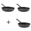 PROMO Stone+ Braadpannenset Ø 20 cm Ø 24 cm Ø 28 cm